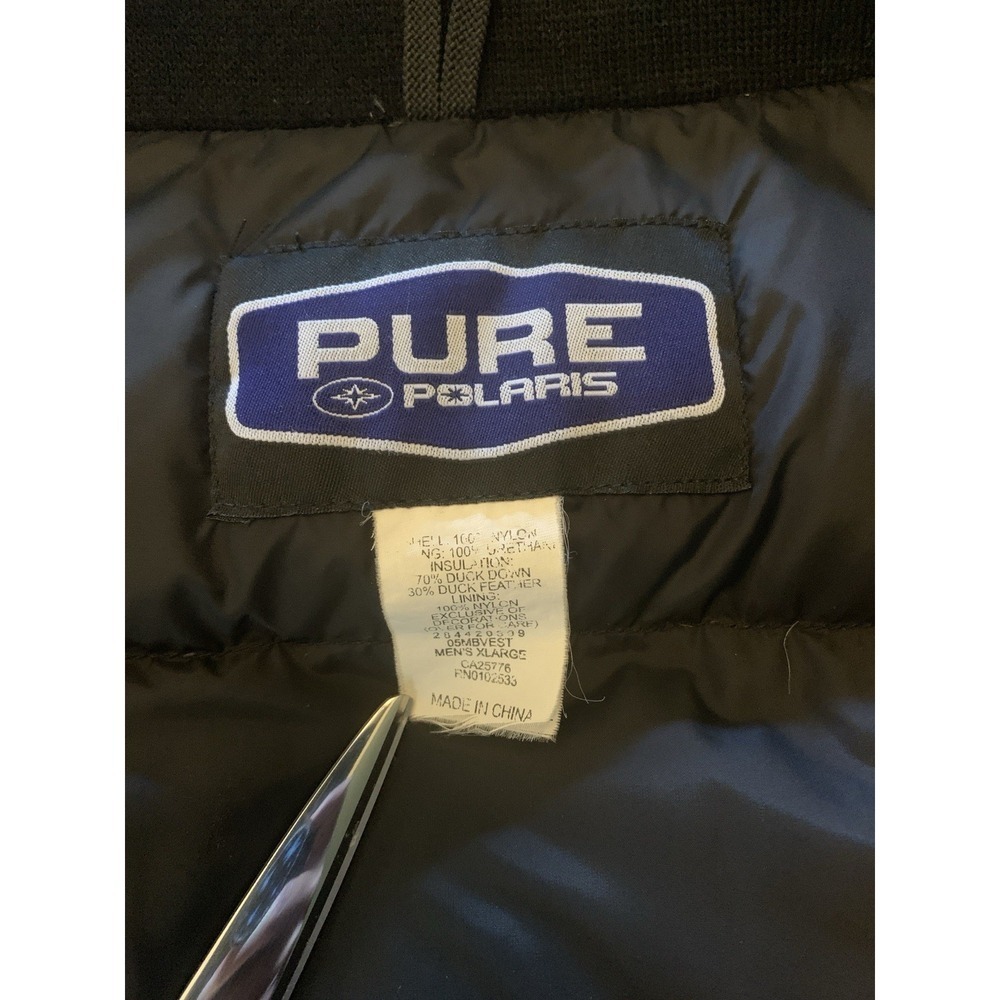VTG PURE Polaris Puffy Vest Black Blue Duck Down Feathers Mens Size XL RARE - Picture 16 of 16